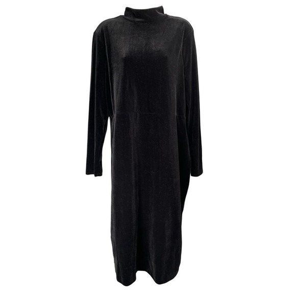 Express Dresses & Skirts - Express Dress Womens XL‎ Black Velvet Velour Long Sleeve Mock Neck Maxi